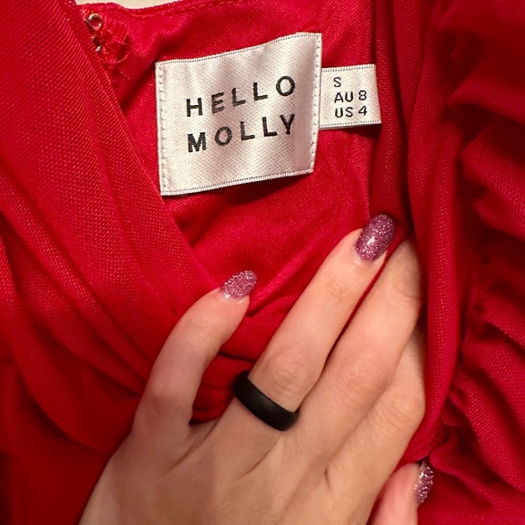 Hello Molly Vibrant Red Bodycon Dress 4 - Picture 2 of 7